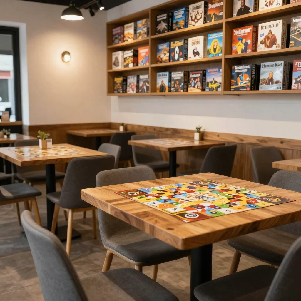 Strategy board game on wooden table