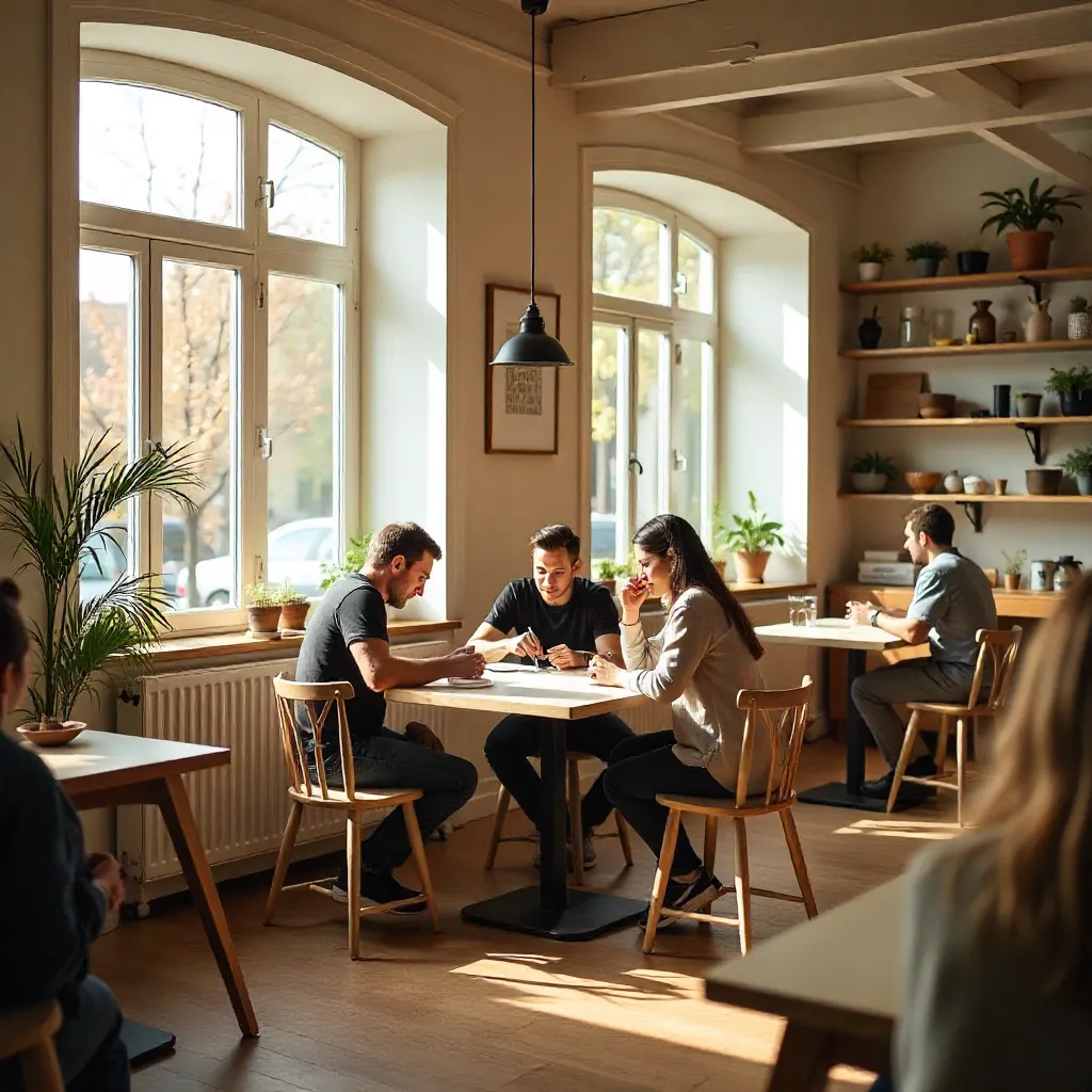 Warm and inviting café atmosphere