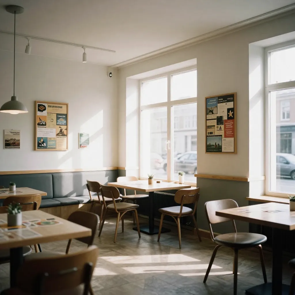 Warm café atmosphere with games